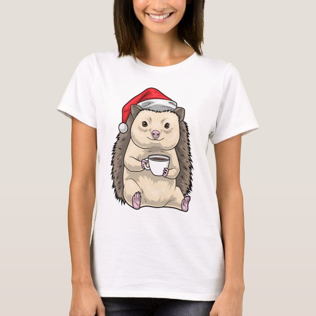 Camiseta Hedgehog Christmas Coffee (Anverso)
