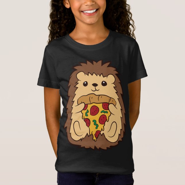 Camiseta Hedgehog Comer pizza comida rápida Pizza Hedgehog (Anverso)
