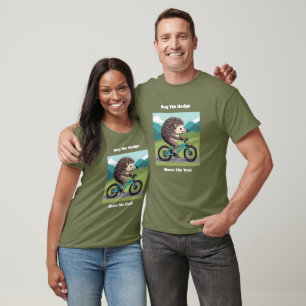 Camiseta Hedgehog Comparte Senderismo En Bicicleta De Monta