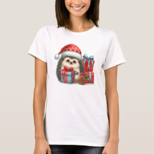 Camiseta Hedgehog con regalos de Navidad