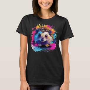 Camiseta Hedgehog Cute Animal Lover Colorous Splash Art