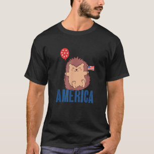 Camiseta Hedgehog Estados Unidos Bandera estadounidense 4 d