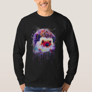 Camiseta Hedgehog Face Hand Drake Water Color Splash Art Co