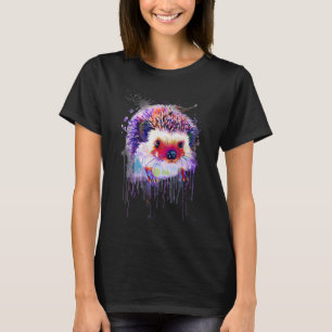 Camiseta Hedgehog Face Hand Drake Water Color Splash Art Co