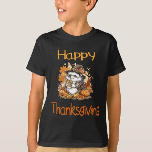 Camiseta Hedgehog Fall Acción de Gracias Feliz Día de Graci