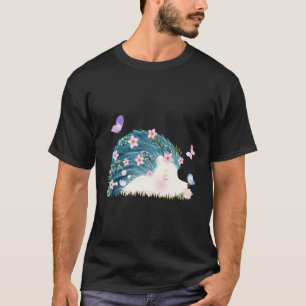 Camiseta Hedgehog - Flores Mariposas Naturaleza Porcupine L