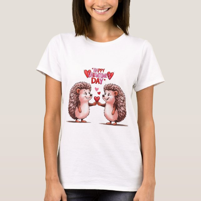 Camiseta Hedgehog Heart - Amor El día de San Valentín (Anverso)