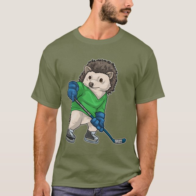 Camiseta Hedgehog Hockey sobre hielo Palo de hockey sobre h (Anverso)