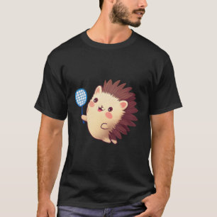 Camiseta Hedgehog Jugando Tenis Y Badminton
