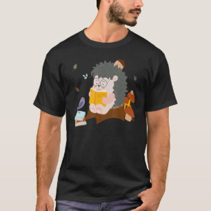 Camiseta Hedgehog Leer libro Leer libros Leer libros Librer