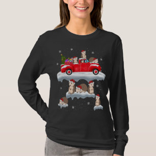 Camiseta Hedgehog Manejando Árbol de Navidad Camión Rojo He
