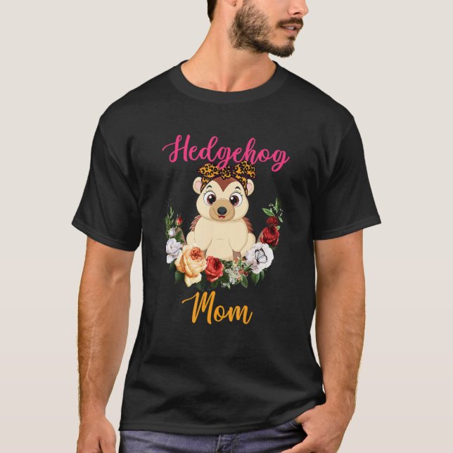 Camiseta Hedgehog Mom Floral Hedgehog Bow Tie Lover Mother' (Anverso)