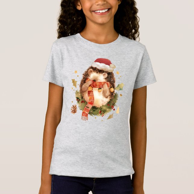 Camiseta Hedgehog Navidades Cute (Anverso)