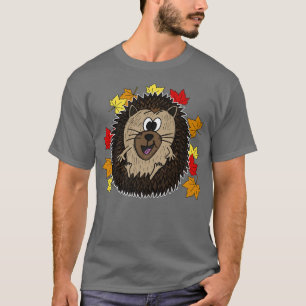 Camiseta Hedgehog Otoño Las hojas estacionales de Octubre C