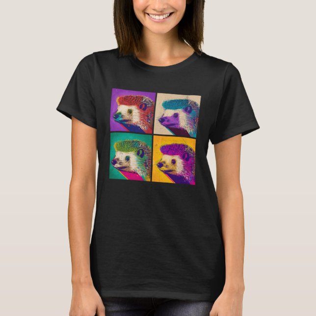 Camiseta Hedgehog Pop Illustration Colorful Animal Women (Anverso)