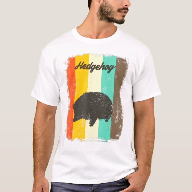 Camiseta Hedgehog Retro 70 Animal de color (Anverso)