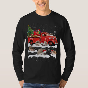 Camiseta Hedgehog Riding Camión Rojo Feliz Navidad X-mas Ug