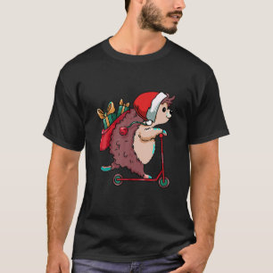 Camiseta Hedgehog Santa Hat Navidades Pajama Cute Animal Xm