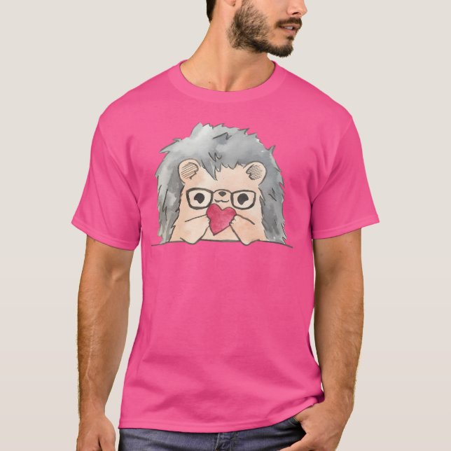 Camiseta Hedgehog Sujetando Un Corazón (Anverso)
