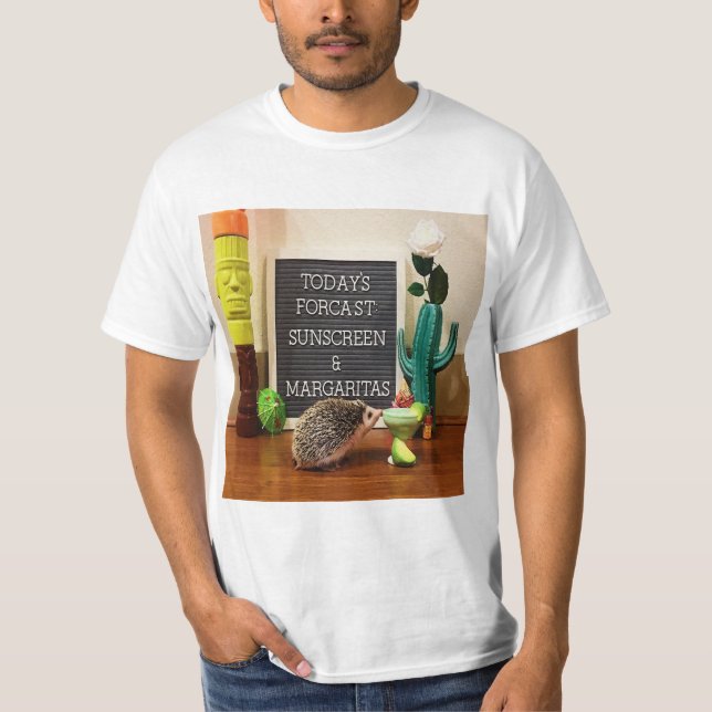Camiseta Hedgehog Sunscreen y Margaritas (Anverso)