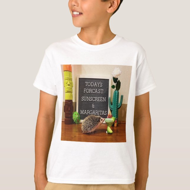 Camiseta Hedgehog Sunscreen y Margaritas (Anverso)