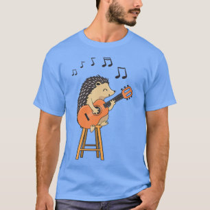 Camiseta Hedgehog Tocando Música Guitarista De Guitarra