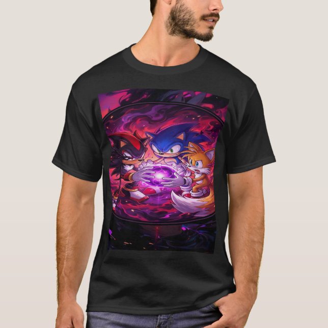 Camiseta Hedgehog Trio: Chaos Energy Awakening (Anverso)