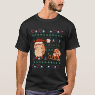 Camiseta Hedgehog Xmas regalo Navidades feos de animales