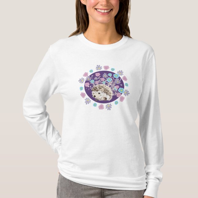 Camiseta Hedgehog y flores (Anverso)
