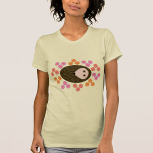 Camiseta Hedgehog y flores somnolientas