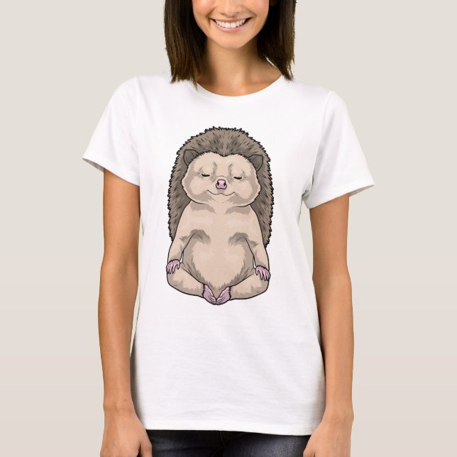 Camiseta Hedgehog Yoga Fitness Meditation (Anverso)