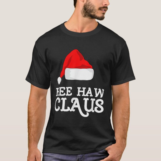 Camiseta Hee-haw Claus Navidades Santas Gorra Pajama Family (Anverso)