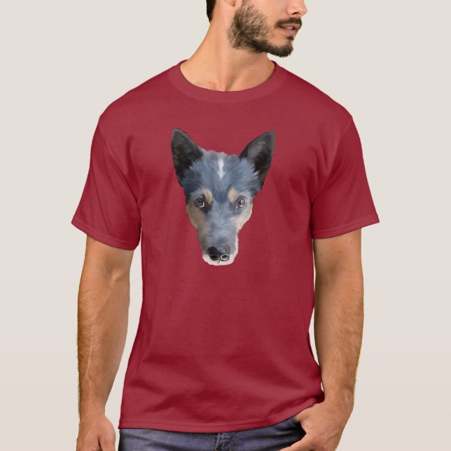 Camiseta Heeler azul/perro australiano del ganado (Anverso)