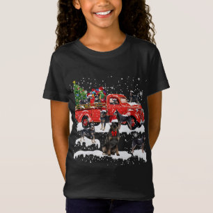 Camiseta Heeler Dog Riding Red Truck Feliz Navidad X-mas