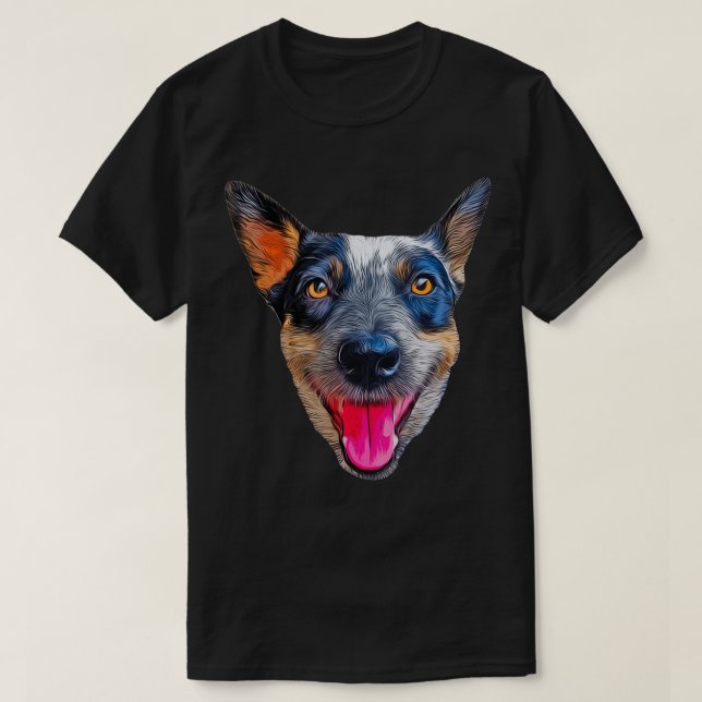 Camiseta Heeler grande, perrito de ganado australiano (ACD) (Diseño del anverso)