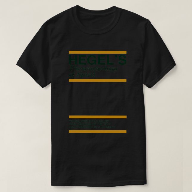 Camiseta Hegels Fenomenología del Espíritu (Diseño del anverso)