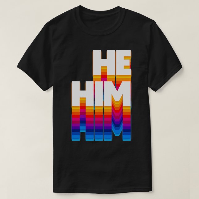 Camiseta HeHim Pronouns Diseño Retro Faded 3 (Diseño del anverso)