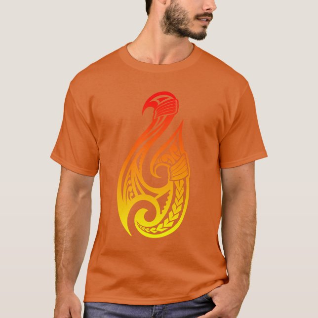 Camiseta Hei matau gancho maorí tradicional (Anverso)