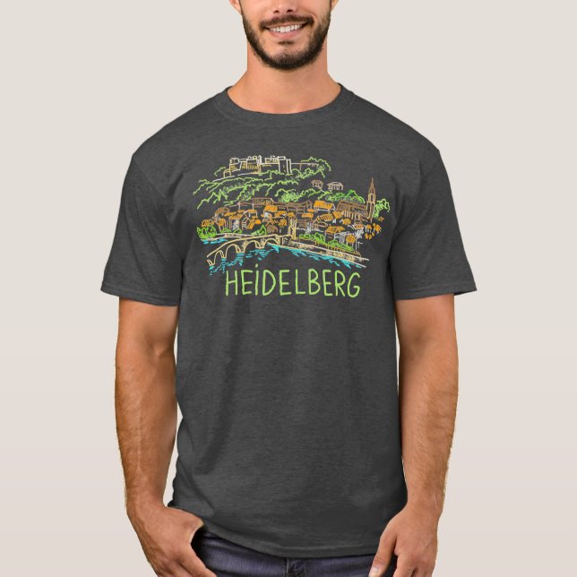Camiseta Heidelberg Alemania Regalo de arte de mano única (Anverso)
