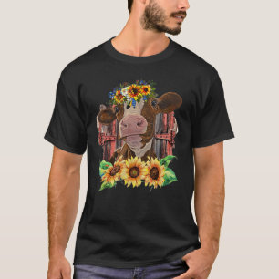 Camiseta Heifer Cow Con Animales De La Granja De Girasol Co