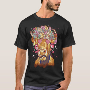 Camiseta Heifer Día de San Valentín Western Highland Cow