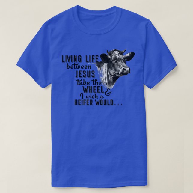 Camiseta Heifer Living Entre Jesus Farmer Tee (Diseño del anverso)
