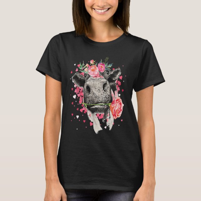 Camiseta Heifer Valentines Day Western Highland Cow  1 (Anverso)