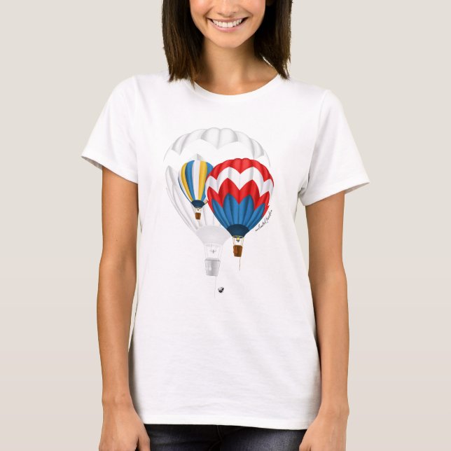 Camiseta Heissluftballon Abbildung mit Inschrift (Anverso)