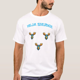 Camiseta Heja Sverige med tre älgar t-shirt
