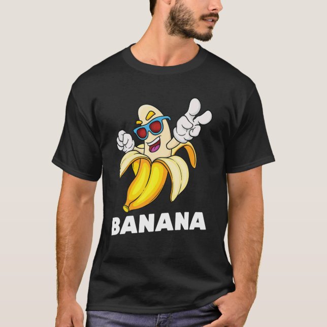 Camiseta Helado - Banana - Vegetariano - Cuta - Gimnasta - (Anverso)