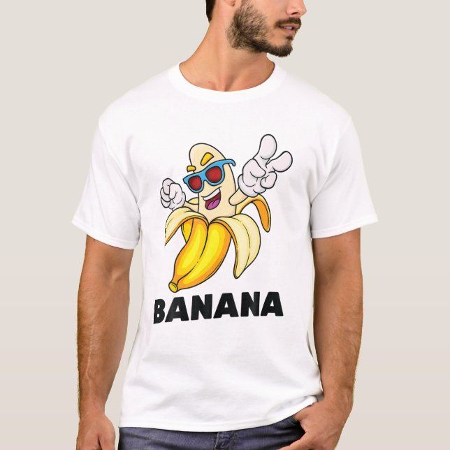 Camiseta Helado - Banana - Vegetariano - Cuta - Gimnasta - (Anverso)