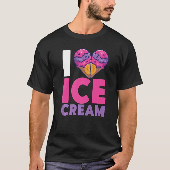 Camiseta Helado Cream Heart Cone I Love Ice Cream (Anverso)