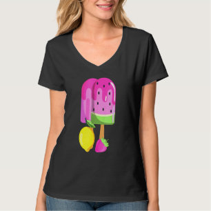Camiseta Helado Cream sandía Fresa Limón Hielo Pop Rosa