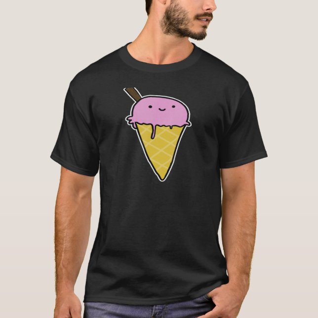 Camiseta Helado Crema Buen Humor Para Hombres Jóvenes 8 (Anverso)
